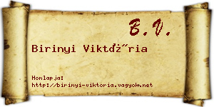Birinyi Viktória névjegykártya